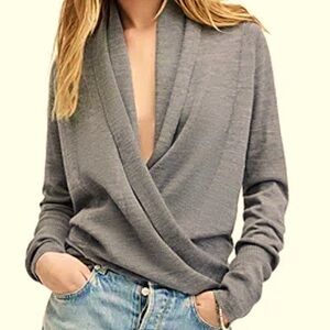 Poetry Gray Knit Cashmere Sweater EUC 8/M